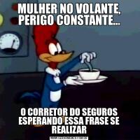 MULHER NO VOLANTE, PERIGO CONSTANTE...O CORRETOR DO SEGUROS ESPERANDO ESSA FRASE SE REALIZAR