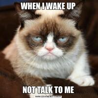 WHEN I WAKE UPNOT TALK TO ME