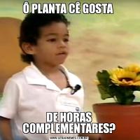 Ô PLANTA CÊ GOSTA DE HORAS COMPLEMENTARES?