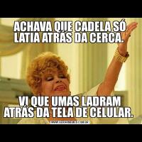 ACHAVA QUE CADELA SÓ LATIA ATRÁS DA CERCA. VI QUE UMAS LADRAM ATRÁS DA TELA DE CELULAR. 