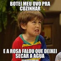 BOTEI MEU OVO PRA COZINHARE A ROSA FALOU QUE DEIXEI SECAR A AGUA