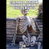 ESPERANDO A GASOLINA ABAIXAR E A COMIDA TA DIFICIL O NEGOCIOEU: