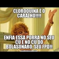 CLOROQUINA É O CARALHO!!!!ENFIA ESSA PORRA NO SEU CÚ E NO CÚ DO BOLASONARO, SEU FPD!!