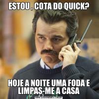 ESTOU , COTA DO QUICK?HOJE A NOITE UMA FODA E LIMPAS-ME A CASA