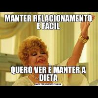 MANTER RELACIONAMENTO É FÁCILQUERO VER É MANTER A DIETA
