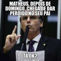 MATHEUS, DEPOIS DE DOMINGO, CHEGA DE DAR PERDIDO NO SEU PAITÁ OK?