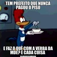 TEM PREFEITO QUE NUNCA PAGOU O PISOE FAZ O QUÊ COM A VERBA DA MDE? É CADA COISA 