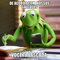 DE ACORDO COM  NOSSOS CÁLCULOSVOCÊ TA LASCADA 