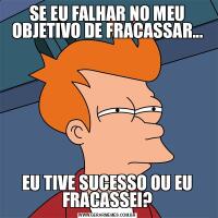 SE EU FALHAR NO MEU OBJETIVO DE FRACASSAR...EU TIVE SUCESSO OU EU FRACASSEI?