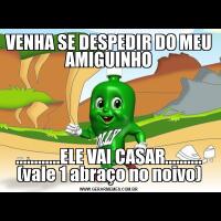 VENHA SE DESPEDIR DO MEU AMIGUINHO............ELE VAI CASAR.......... (vale 1 abraço no noivo)