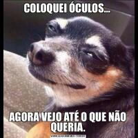 COLOQUEI ÓCULOS… AGORA VEJO ATÉ O QUE NÃO QUERIA.