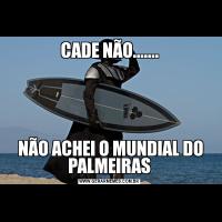 CADE NÃO....... NÃO ACHEI O MUNDIAL DO PALMEIRAS