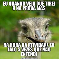 EU QUANDO VEJO QUE TIREI 9 NA PROVA MASNA HORA DA ATIVIDADE EU FALO 5 VEZES QUE NÃO ENTENDI