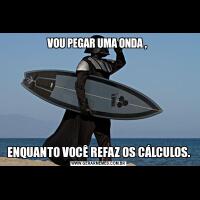 VOU PEGAR UMA ONDA , ENQUANTO VOCÊ REFAZ OS CÁLCULOS.