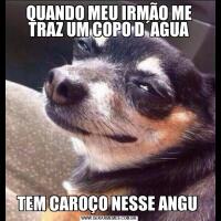 QUANDO MEU IRMÃO ME TRAZ UM COPO D´AGUATEM CAROÇO NESSE ANGU 