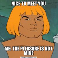 NICE TO MEET YOUME: THE PLEASURE IS NOT MINE