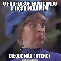 O PROFESSOR EXPLICANDO A LIÇÃO PARA MIM EU:QUE NÃO ENTENDI 