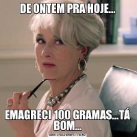 DE ONTEM PRA HOJE...EMAGRECI 100 GRAMAS...TÁ BOM...