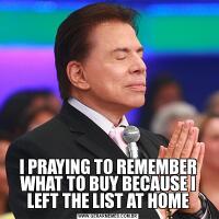 I PRAYING TO REMEMBER WHAT TO BUY BECAUSE I LEFT THE LIST AT HOME