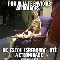 PRO JÁ,JÁ TE ENVIO AS ATIVIDADES...OK, ESTOU ESPERANDO...ATÉ A ETERNIDADE.