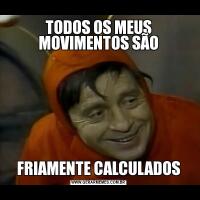 TODOS OS MEUS MOVIMENTOS SÃOFRIAMENTE CALCULADOS