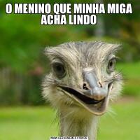 O MENINO QUE MINHA MIGA ACHA LINDO