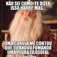 NÃO SEI COMO  TE DIZER ISSO HARRY, MAS...UMA CORUJA ME CONTOU QUE TU ANDOU FUMANDO UMA PEDRA FILOSOFAL