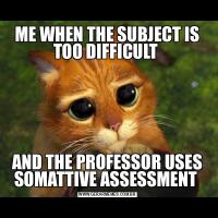 ME WHEN THE SUBJECT IS TOO DIFFICULT AND THE PROFESSOR USES SOMATTIVE ASSESSMENT 