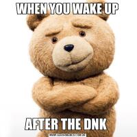 WHEN YOU WAKE UPAFTER THE DNK 