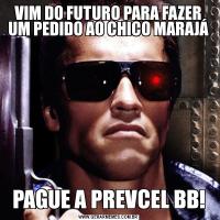 VIM DO FUTURO PARA FAZER UM PEDIDO AO CHICO MARAJÁPAGUE A PREVCEL BB!
