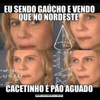 EU SENDO GAÚCHO E VENDO QUE NO NORDESTE CACETINHO É PÃO AGUADO