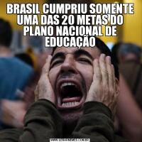 BRASIL CUMPRIU SOMENTE UMA DAS 20 METAS DO PLANO NACIONAL DE EDUCAÇÃO