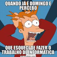 QUANDO JÁ É DOMINGO E PERCEBOQUE ESQUECI DE FAZER O TRABALHO DE INFORMÁTICA