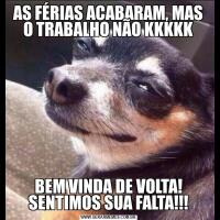 AS FÉRIAS ACABARAM, MAS O TRABALHO NÃO KKKKKBEM VINDA DE VOLTA! SENTIMOS SUA FALTA!!!