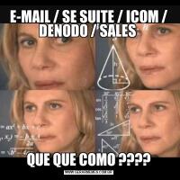 E-MAIL / SE SUITE / ICOM / DENODO / SALES QUE QUE COMO ????