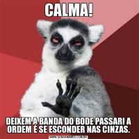 CALMA!DEIXEM A BANDA DO BODE PASSAR! A ORDEM É SE ESCONDER NAS CINZAS.