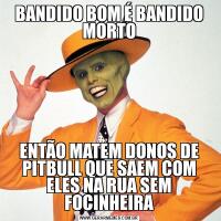 BANDIDO BOM É BANDIDO MORTOENTÃO MATEM DONOS DE PITBULL QUE SAEM COM ELES NA RUA SEM FOCINHEIRA