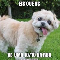 EIS QUE VCVE  UMA 10/10 NA RUA