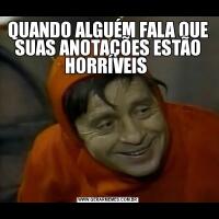 QUANDO ALGUÉM FALA QUE SUAS ANOTAÇÕES ESTÃO HORRÍVEIS 