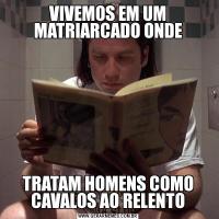 VIVEMOS EM UM MATRIARCADO ONDETRATAM HOMENS COMO CAVALOS AO RELENTO