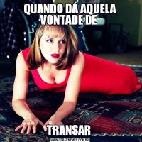 QUANDO DÁ AQUELA VONTADE DE TRANSAR 