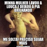 MINHA MULHER LAVOU A LOUÇA E DEIXOU A PIA BRILHANDOME SOLTA! PRECISO SUJAR MAIS