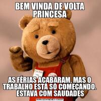 BEM VINDA DE VOLTA PRINCESAAS FÉRIAS ACABARAM, MAS O TRABALHO ESTÁ SÓ COMEÇANDO.  ESTAVA COM SAUDADES