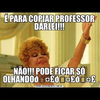 É PARA COPIAR PROFESSOR DARLEI!!!NÃO!!! PODE FICAR SÓ OLHANDO