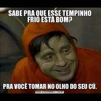 SABE PRA QUE ESSE TEMPINHO FRIO ESTÁ BOM?PRA VOCÊ TOMAR NO OLHO DO SEU CÚ.