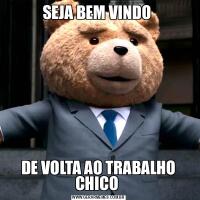 SEJA BEM VINDO DE VOLTA AO TRABALHO CHICO 