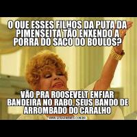 O QUE ESSES FILHOS DA PUTA DA PIMEN$EITA TÃO ENXENDO A PORRA DO SACO DO BOULOS?VÃO PRA ROOSEVELT ENFIAR BANDEIRA NO RABO, SEUS BANDO DE ARROMBADO DO CARALHO