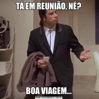 TÁ EM REUNIÃO, NÉ?BOA VIAGEM...