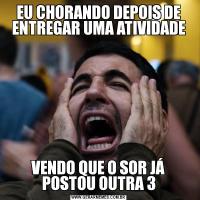 EU CHORANDO DEPOIS DE ENTREGAR UMA ATIVIDADEVENDO QUE O SOR JÁ POSTOU OUTRA 3