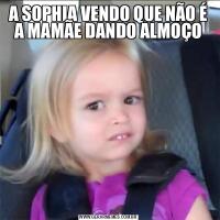A SOPHIA VENDO QUE NÃO É A MAMÃE DANDO ALMOÇO